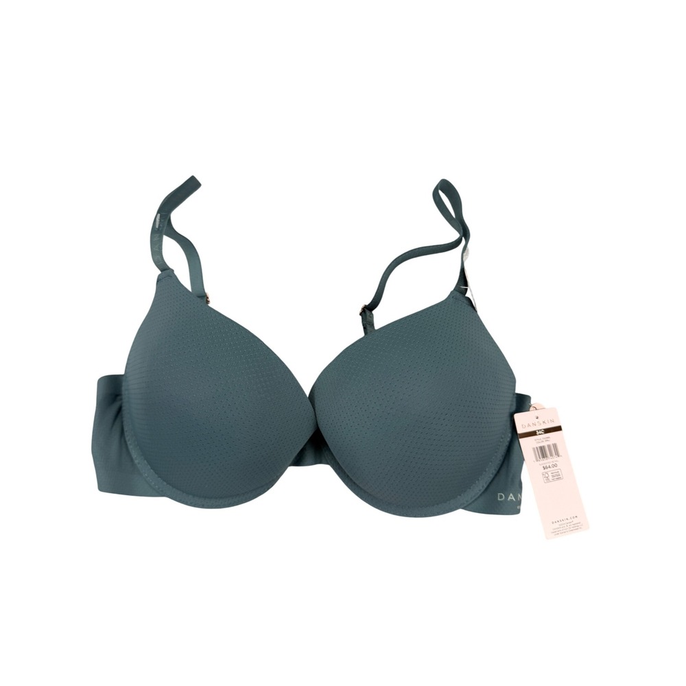 Danskin Intimates 34C Teal Mesh Overlay T-Shirt Bra Underwire Padded MSRP $64